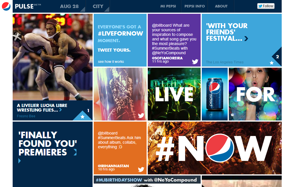 Pepsi brand websites