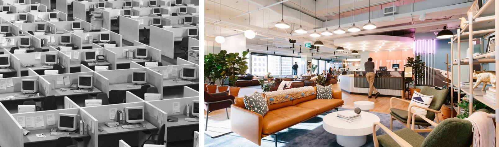 Typical office VS WeWork China office